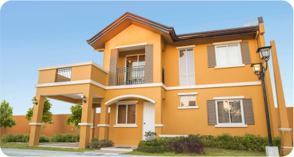 Two-storey villa-style home with garden space
