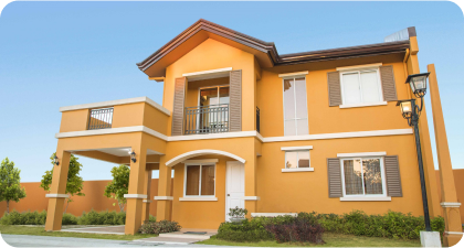 Two-storey villa-style home with garden space